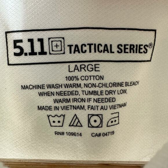 5.11 Tactical Series Long Sleeve White T Shirt Pen Pocket Size Large - Picture 3 of 8